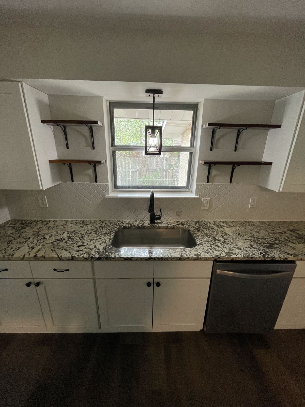 New white kitchen with granite counters