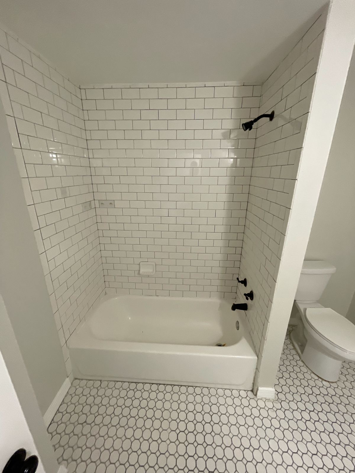 New subway tile walk-in shower