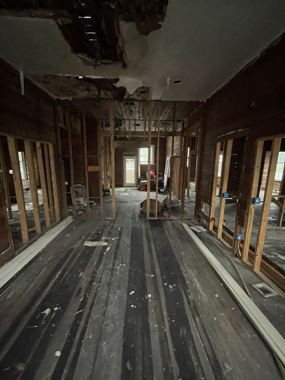 Interior taken down to the studs